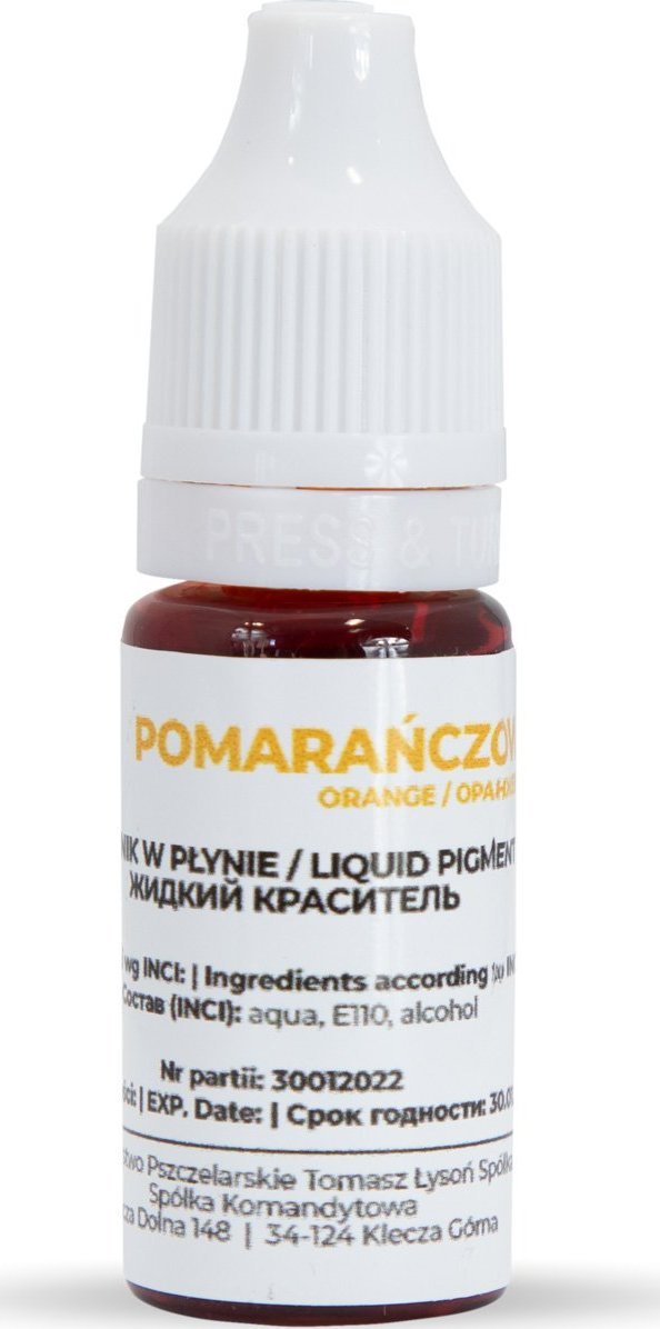 Honey Therapy Barwnik do mydła pomarańczowy 10ml kreatywne pudełko (BM11.) - BM11.