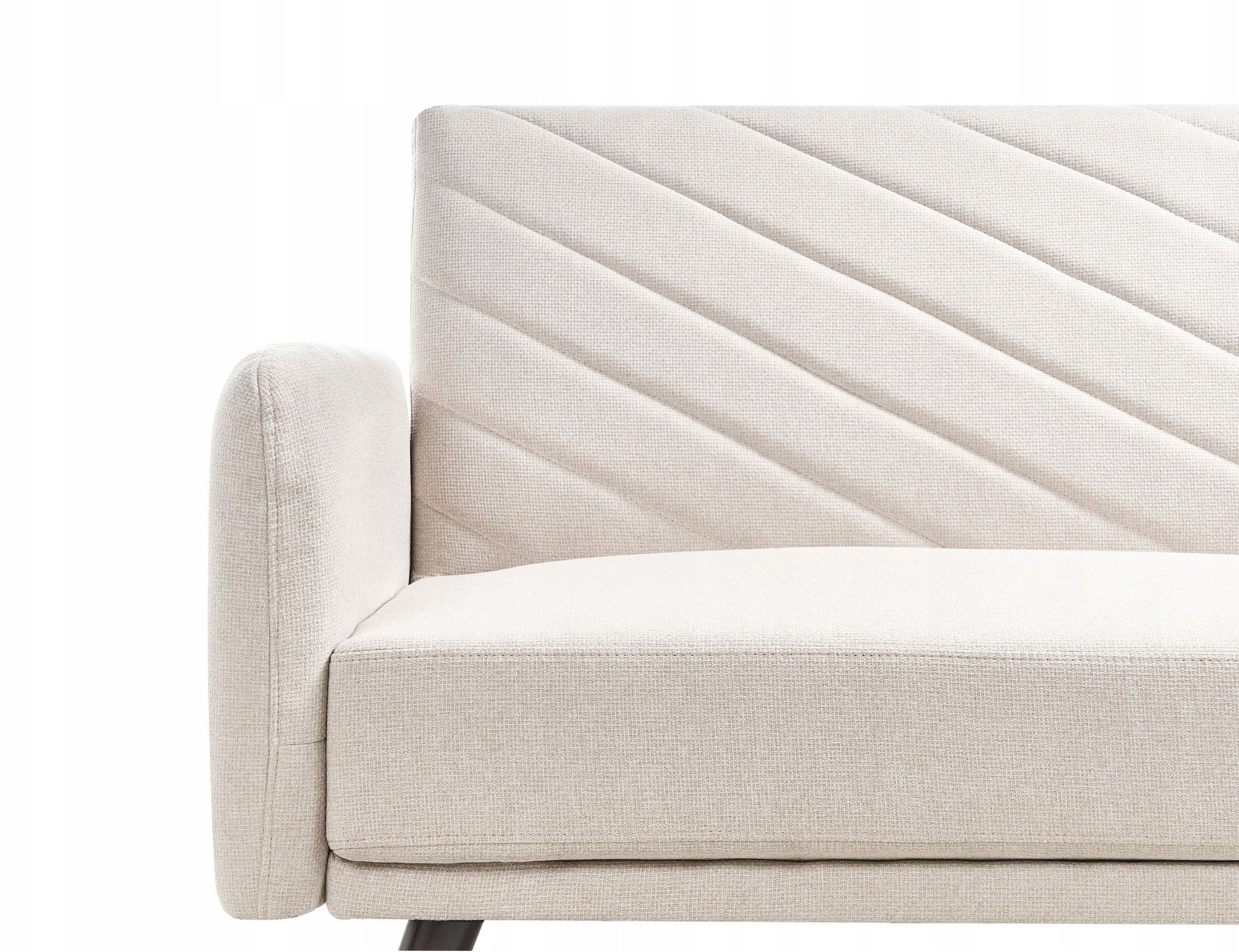 Beliani Sofa rozkładana len syntetyczny jasnobeżowa SENJA