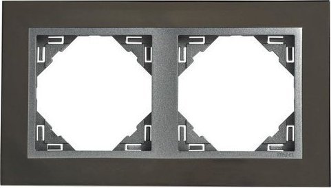 Efapel Efapel metallo ramka 2-krotna nikiel grafit 90920 kqs