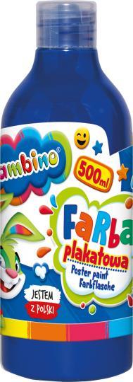 Bambino Farby plakatowe w butelce 500ml Bambino niebieska