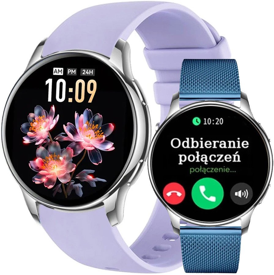 Smartwatch damski Rubicon -Asturia- AMOLED rozmowy BT 2 PASKI
