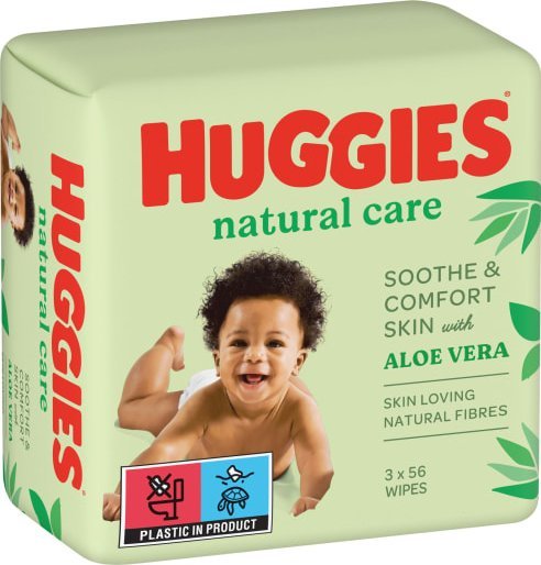 Huggies Natural Care Chusteczki nawilżane 3x56 szt.