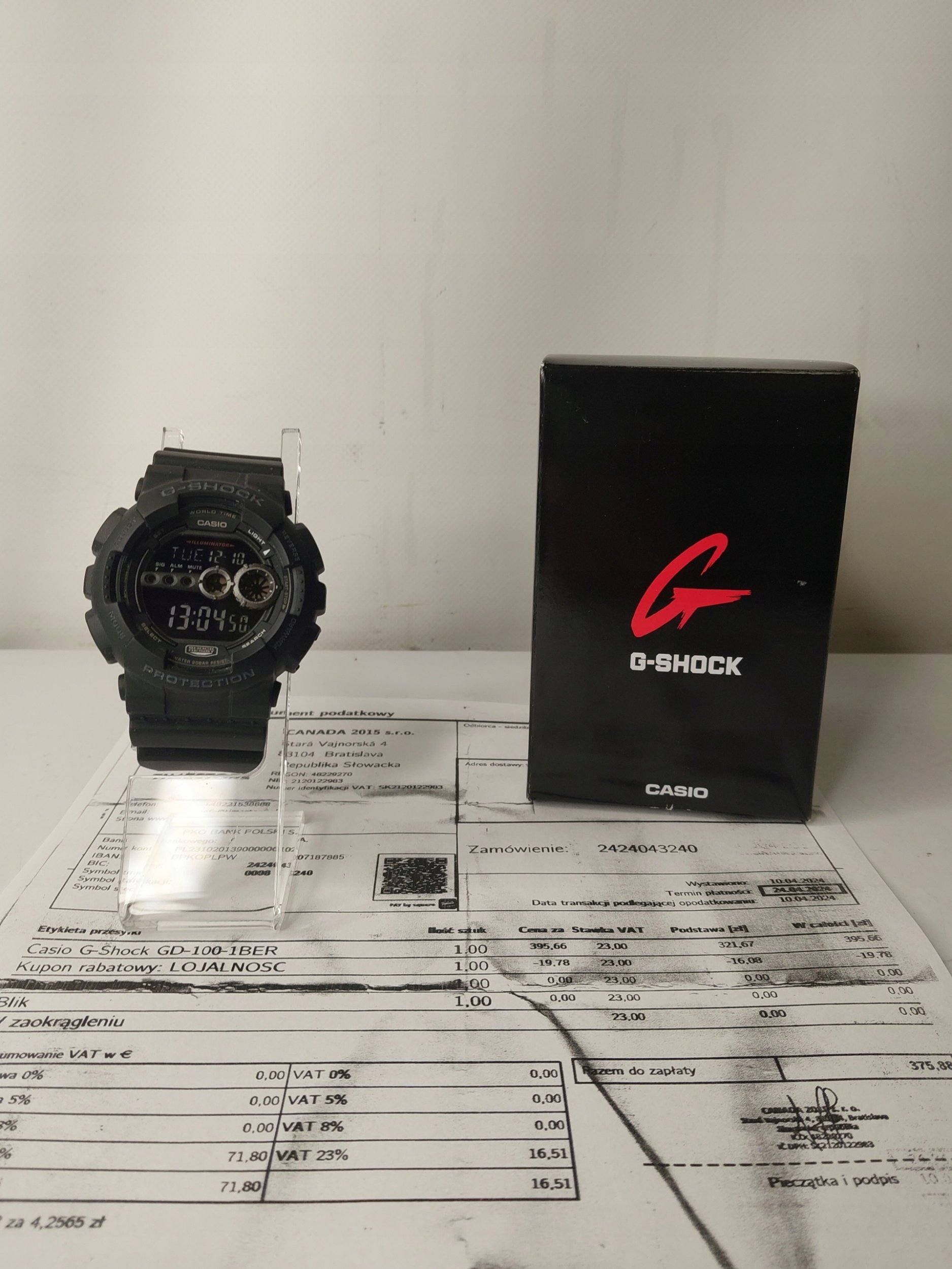 Zegarek Casio G-Shock GD-100-1BER