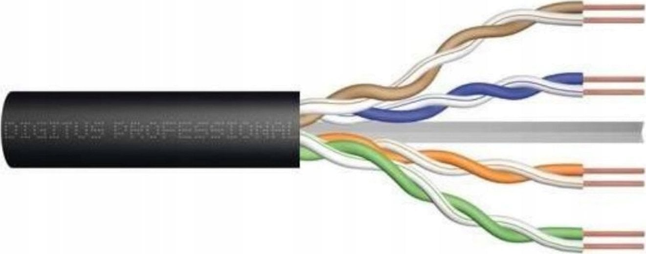 Digitus Kabel teleinformatyczny U/UTP kat.6 PE zewnętrzny suchy czarny Fca DK-1611-V-05-OD /50m/