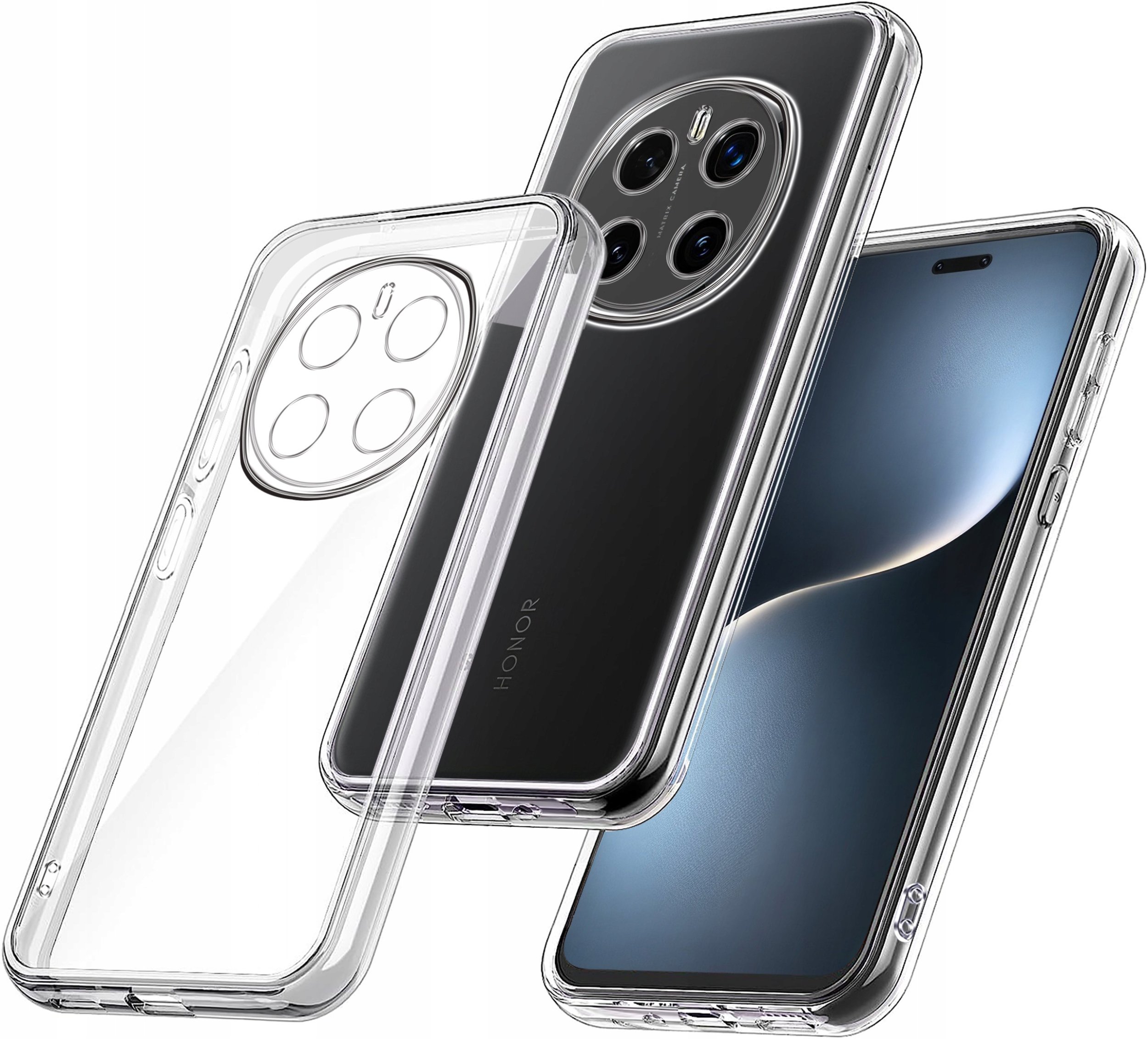 Etui do Honor Magic7 Pro WZMACNIANE SILIKONOWE PRZEZROCZYSTE