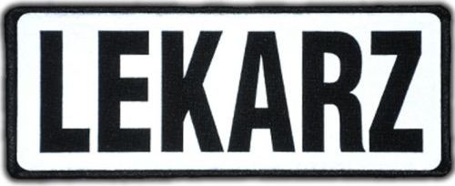 Polska Firma Emblemat LEKARZ odblaskowy na rzepie 13 x 5 cm NOWY