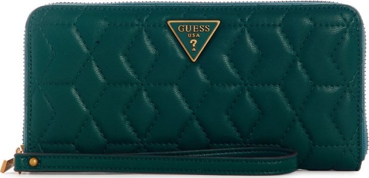 Guess, Elenia, Textile Wallet, SLG Large Zip, Forest Green, For Women For Women