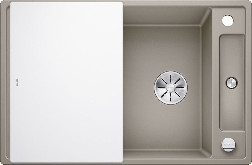 Zlewozmywak Blanco Axia III 45 S Silgranit tartufo z korkiem automatycznym InFino, deska szklana (523190)