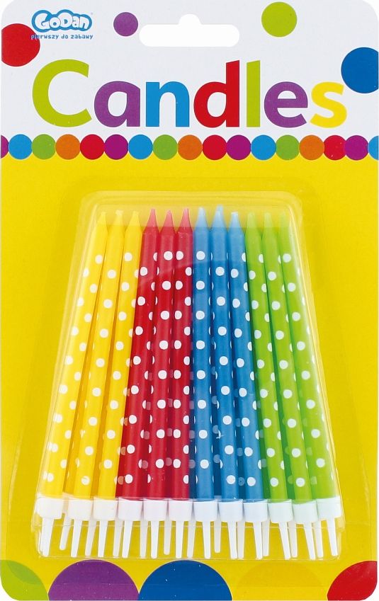 GoDan ŚWIECZKI GROCHY KOLOROWE 24SZTUKI PF-SGKO