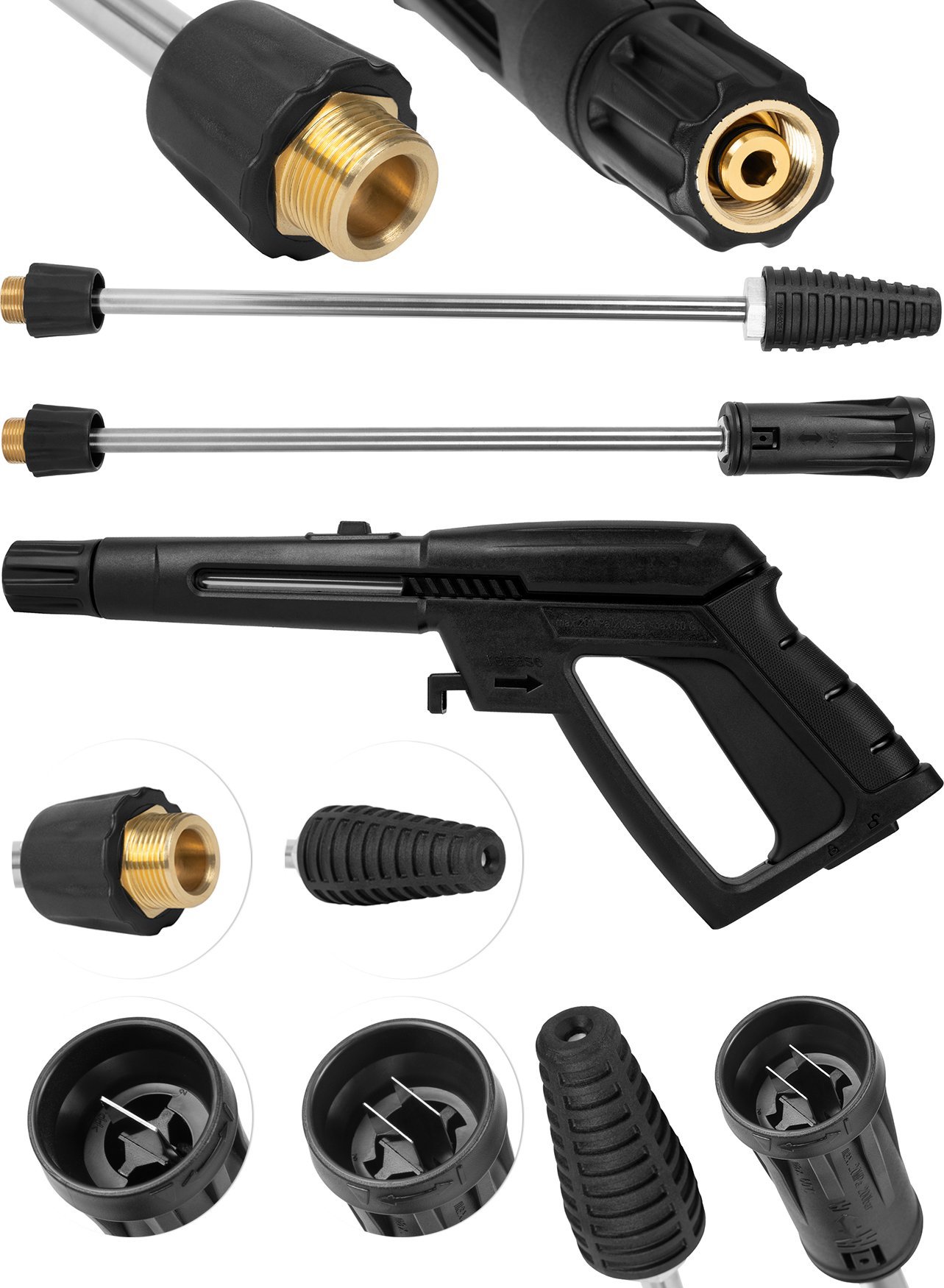 Pistolet Lanca Regulowana + Turbo Zestaw Do Myjki Ciśnieniowej Maltec