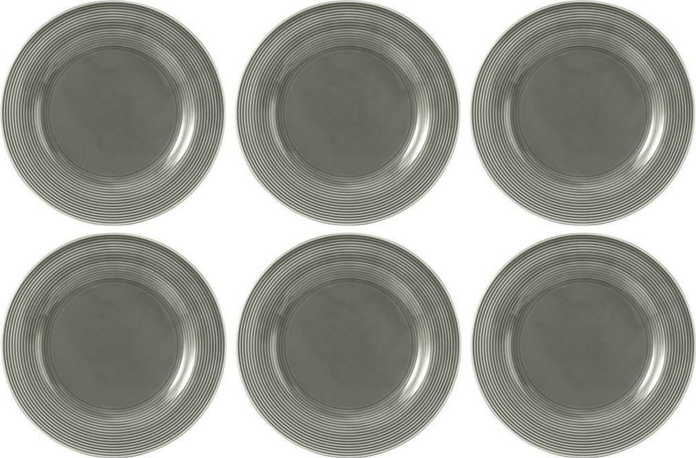 Zestaw 6 talerzy porcelanowych obiadowych 27.5 cm szary - Seltmann Weiden