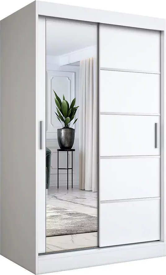Elior Biała szafa przesuwna 120 cm - Felix 3X