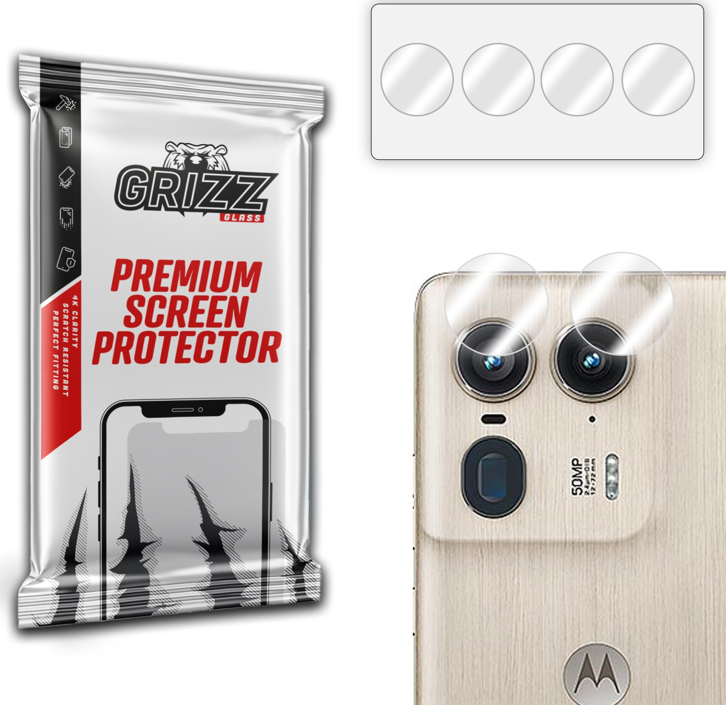 GrizzGlass Szkło na aparat GrizzGlass HybridGlass Camera do Motorola Edge 50 Ultra