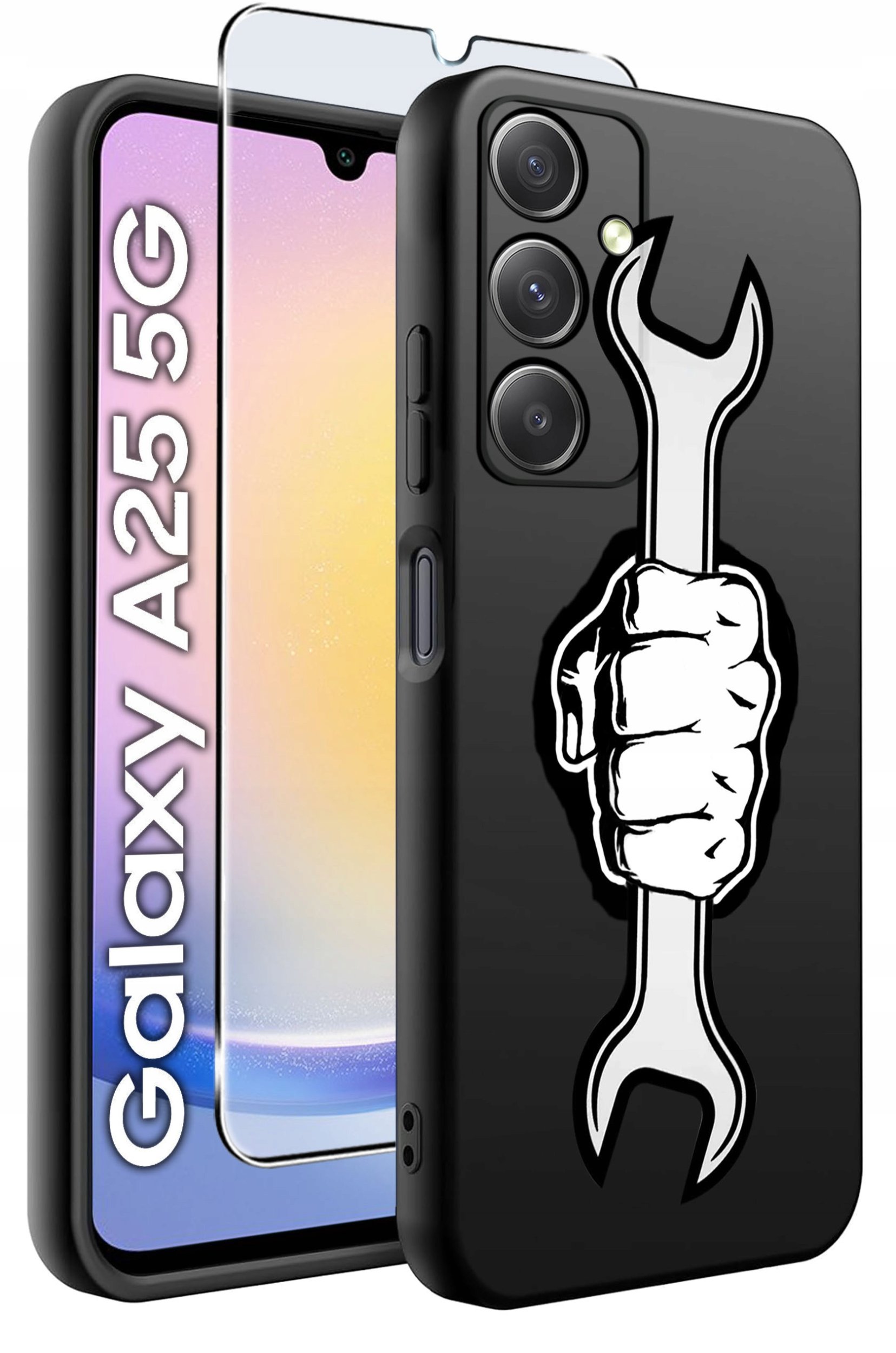 ETUI do Samsung A25 5G WZORY | SILIKONOWE MATT CASE + SZKŁO HARTOWANE 9H