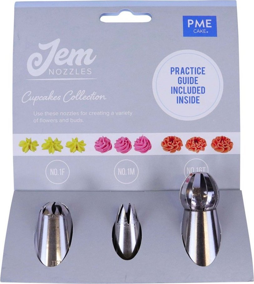 PME Zestaw 3 końcówek dekoracyjnych do babeczek