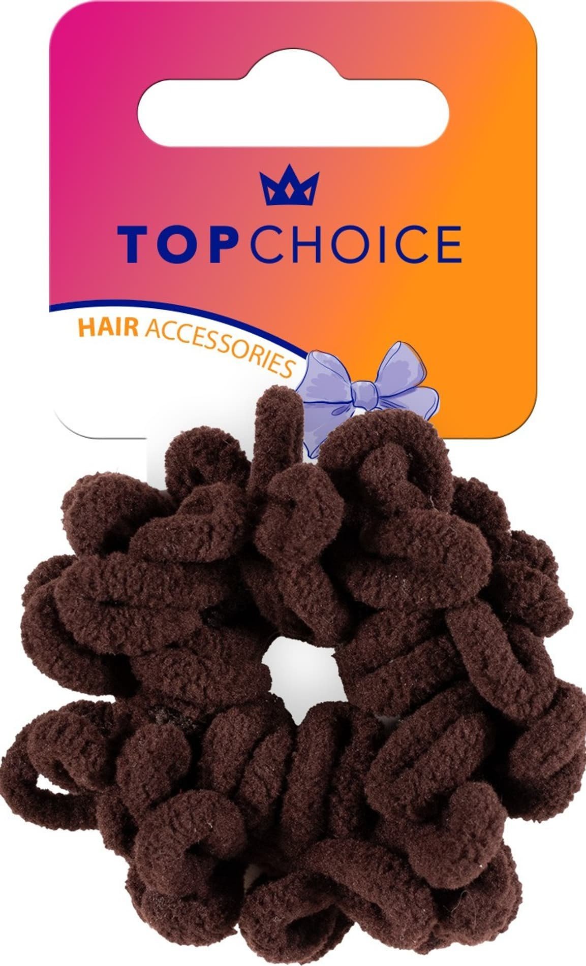 Top Choice TOP CHOICE Gumka frotka do włosów - brązowa (20605)