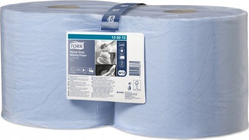 Tork - Czyściwo papierowe w małej roli do trudnych zabrudzeń, 2-warstwowe, ekstra chłonne, premium - Niebieskie