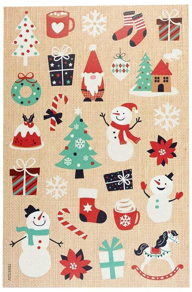 Naklejki świąteczne kraftowe