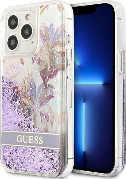 Guess Guess GUHCP13LLFLSU iPhone 13 Pro / 13 6,1" fioletowy/purple hardcase Flower Liquid Glitter
