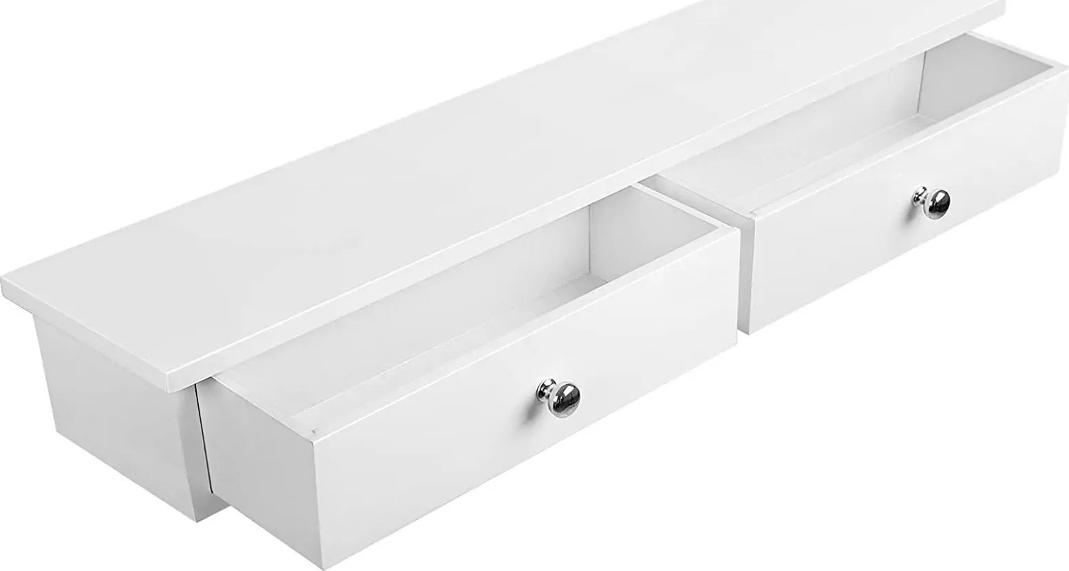 Elior Biała półka wisząca z 2 szufladami - Mekris