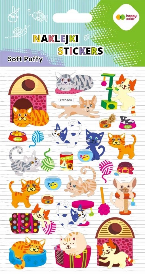 Naklejki 3D Soft Puffy Cat 110x205 HAPPY COLOR