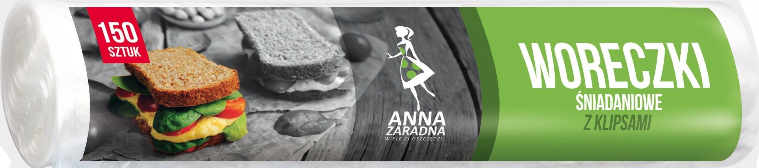 Stella ANNA ZARADNA Woreczki śniadaniowe z klipsami 1op.-150szt