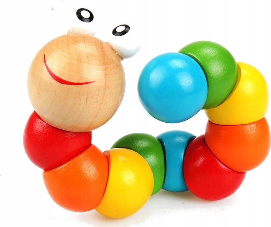 Drewniana giętka gąsienica grzechotka motoryczna GB-1