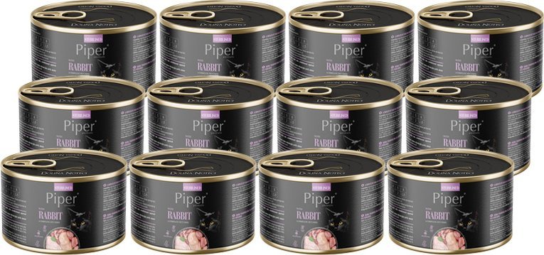 Mokra karma dla kota Piper Animals Sterilised z królikiem zestaw 12 x 185 g