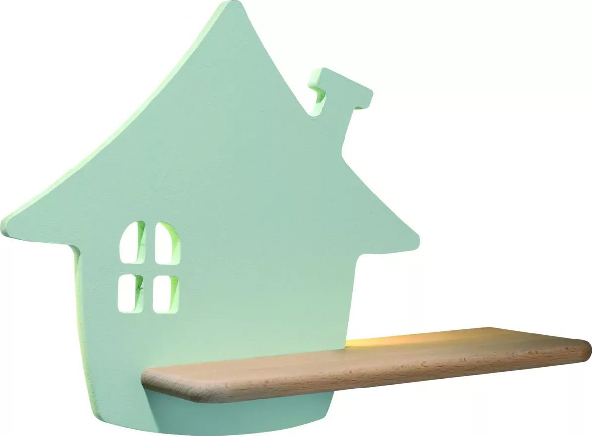Lumes Kinkiet do sypialni dziecięcej w kształcie domku miętowy - K023-Pipi