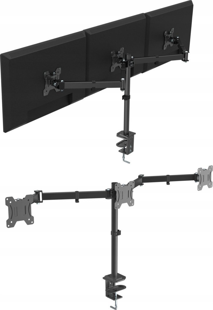 VETOUSON Uchwyt na 3 Monitory Trzy x 10- 27 cali Uniwersalny Biurkowy