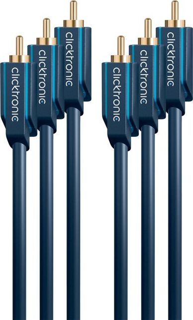 Kabel Clicktronic RCA (Cinch) x3 - RCA (Cinch) x3 3m granatowy (JAB-1339042)