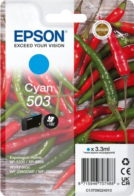Tusz Epson Epson 503 Singlepack - 3.3 ml - Cyan - original - Blister mit RF- / akustischem Alarmsignal - Tintenpatrone - fur Expression Home XP-5200,