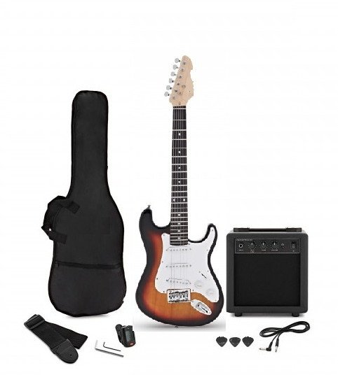 Max Zestaw Gitara Elektryczna sunburst 3/4+ wzmacniacz akcesoria one size