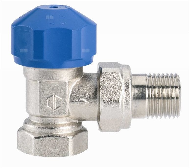 Zawór termostatyczny GW1/2 x GZ1/2, kątowy z nastawą wstępną