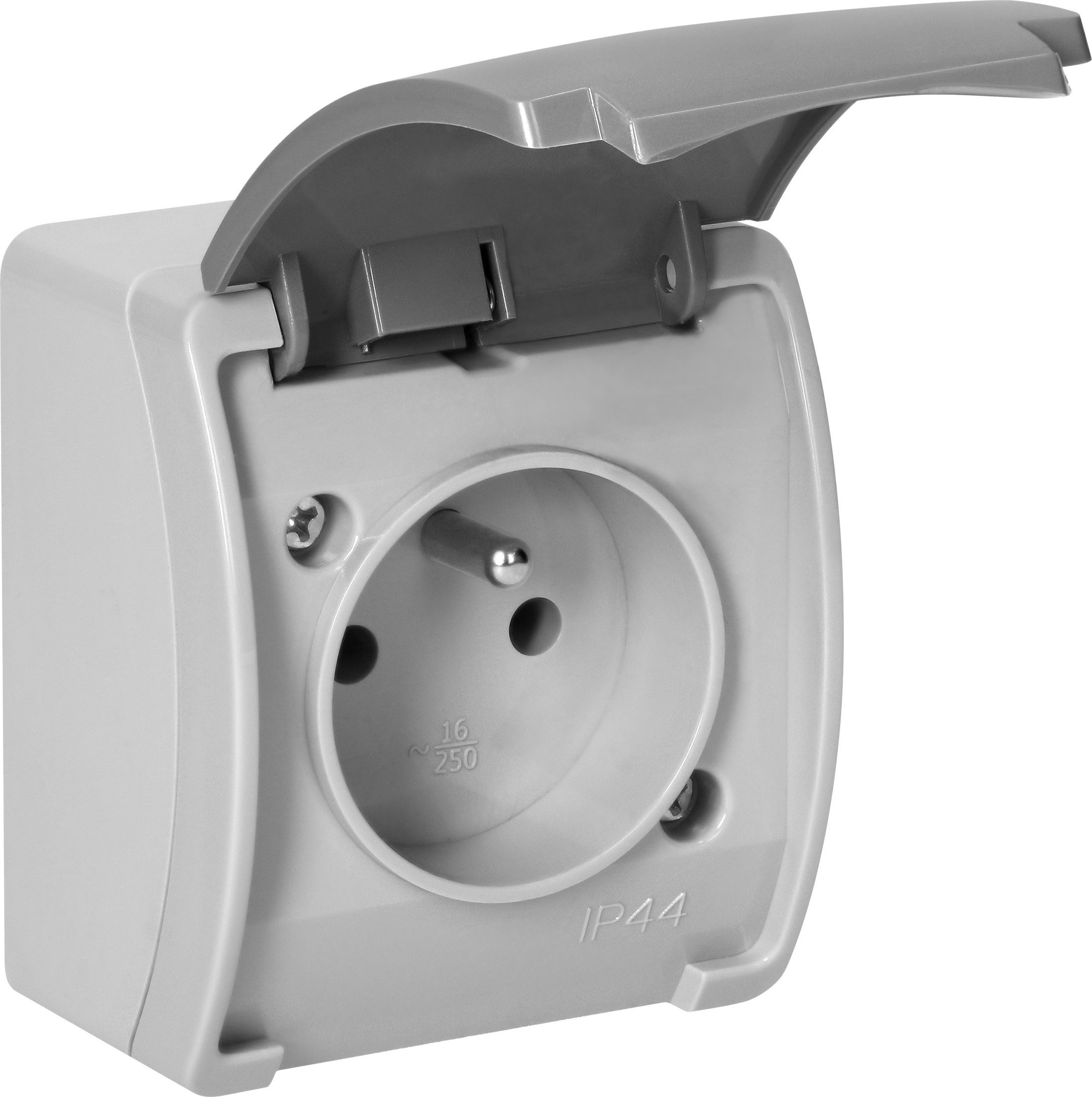 Orno Gniazdo pojedyncze 2P+Z AQUATIC, IP44, szaro-grafitowe