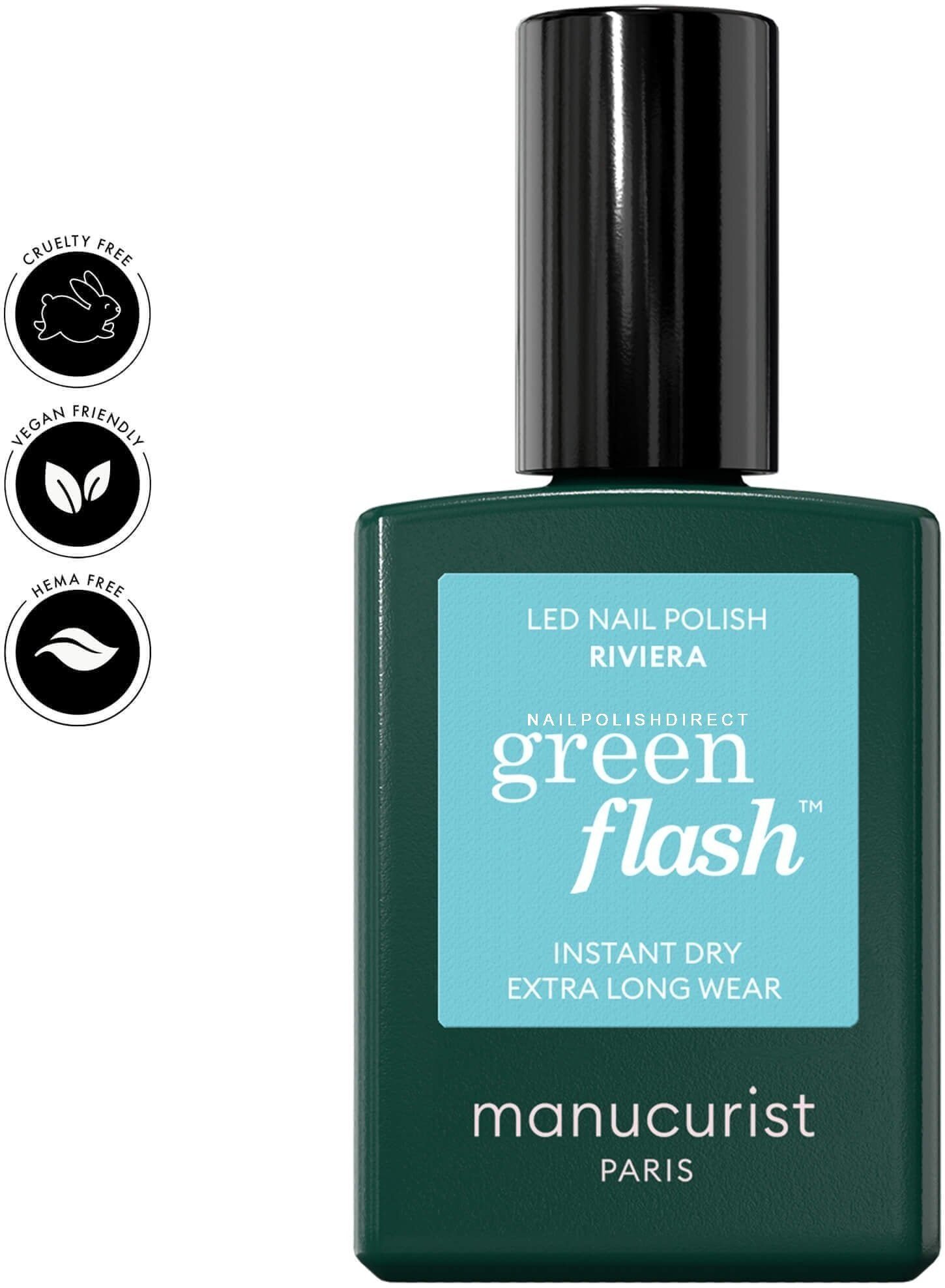 MANUCURIST_Green Flash Led Gel Nail Lacquer lakier do paznokci Riviera 15ml