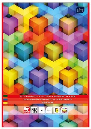 Interdruk Blok rysunkowy A4 10k kolorowy 10szt.