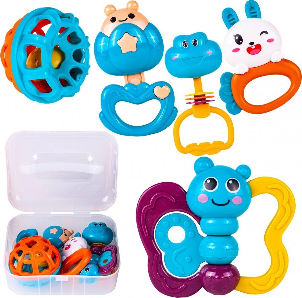 MalPlay Grzechotki Gryzaki dla Malucha w Pudełku 5 szt.