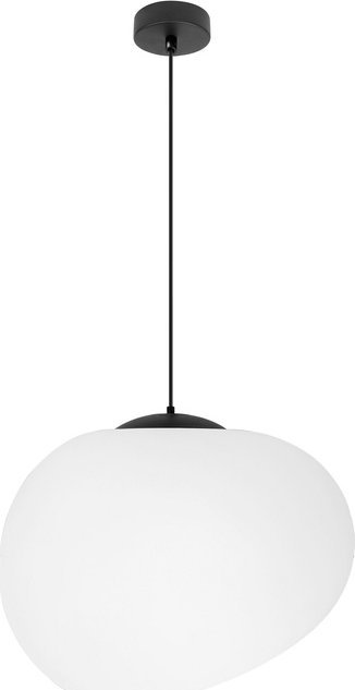 Lampa wisząca Candellux STONES lampa wisząca czarny 30cm 1x40W E27 klosz biały 31-35141
