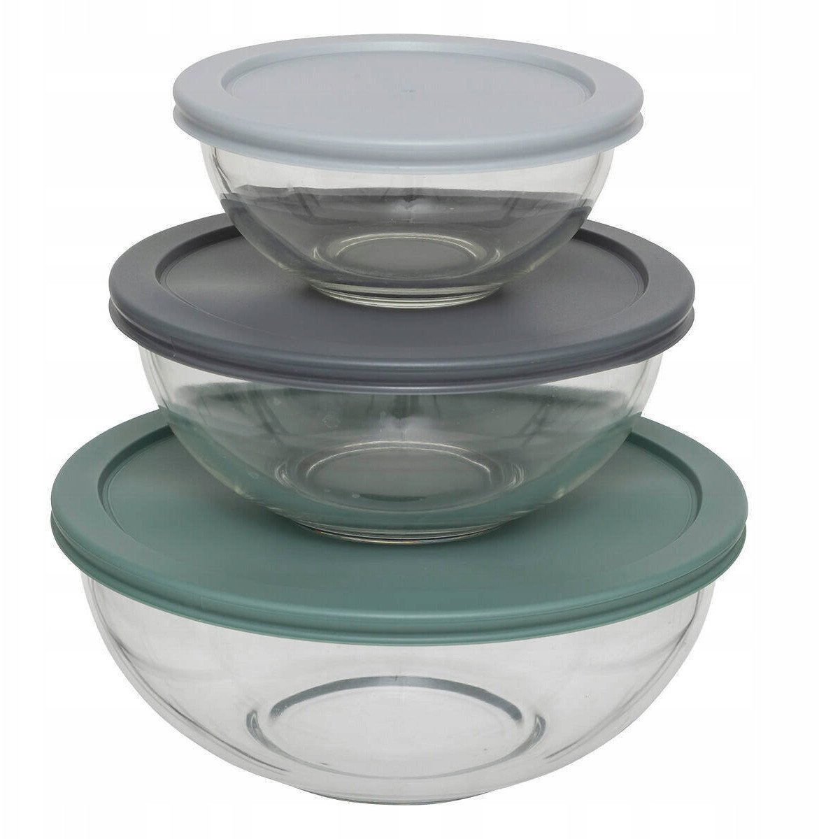 Szklane miski z pokrywkami SO SIMPLE, 3 sztuki