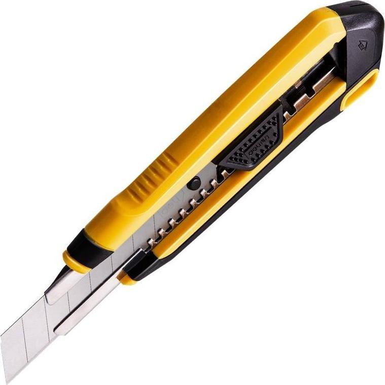 Deli Nożyk z łamanym ostrzem Deli Tools EDL018Z żółty