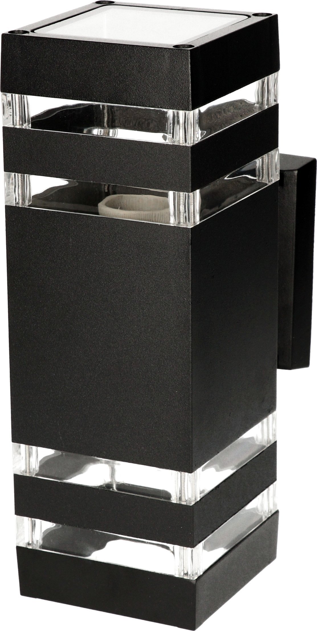 Kinkiet MEGAKABEL Lampa elewacyjna RIOK kinkiet dwukierunkowy 2xE27 kwadrat kolor czarny MK MEGAKABEL