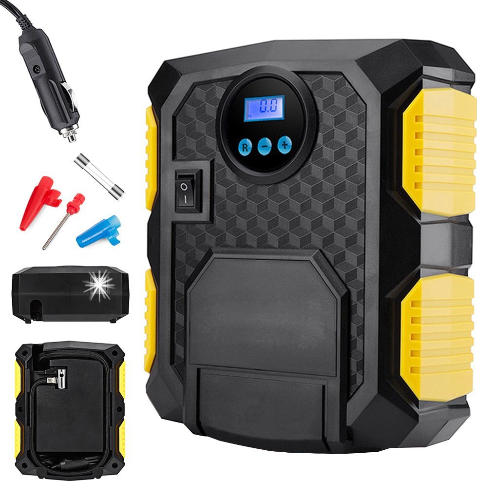 Kompresor samochodowy Verk Kompresor samochodowy pompka sprężarka 12v led lcd Kompresor samochodowy pompka sprężarka 12v led lcd