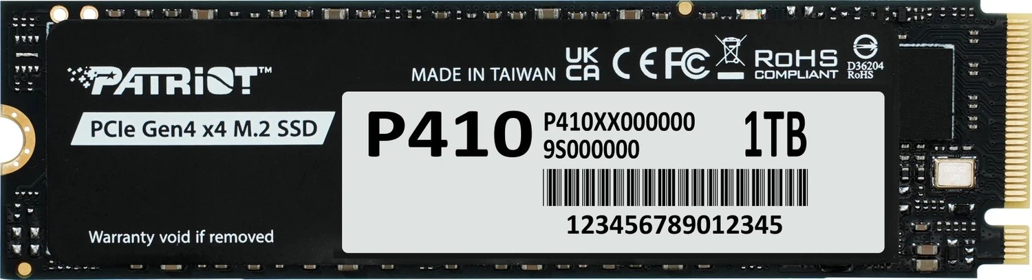 Dysk SSD Patriot P410 1TB M.2 2280 PCI-E x4 Gen4 NVMe (P410P1TBM28H)