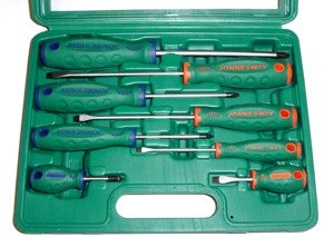 Jonnesway Komplet wkrętaków płaskich i krzyżowych 8szt. + walizka - D71PP08S