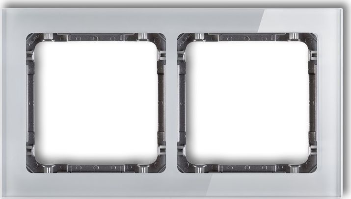 Karlik Ramka Deco podwójna szary efekt szkła spód: grafitowy (15-11-DRS-2)