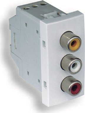 Efapel Efapel Quadro45 gniazdo rca 22,5x45 biały 45580 SBR