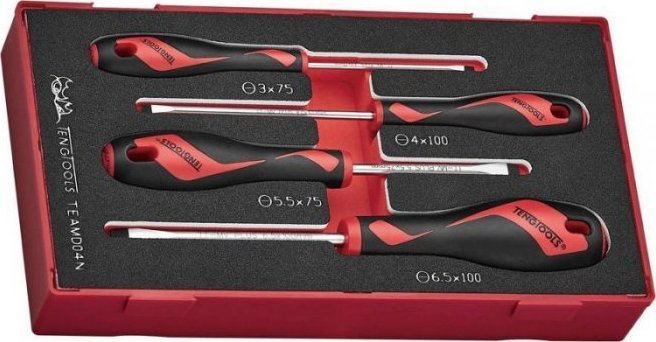 Teng Tools ZESTAW WKRĘTAKÓW PŁASKICH TENG TOOLS TEAMD04N, 4SZT. (1 KPL)