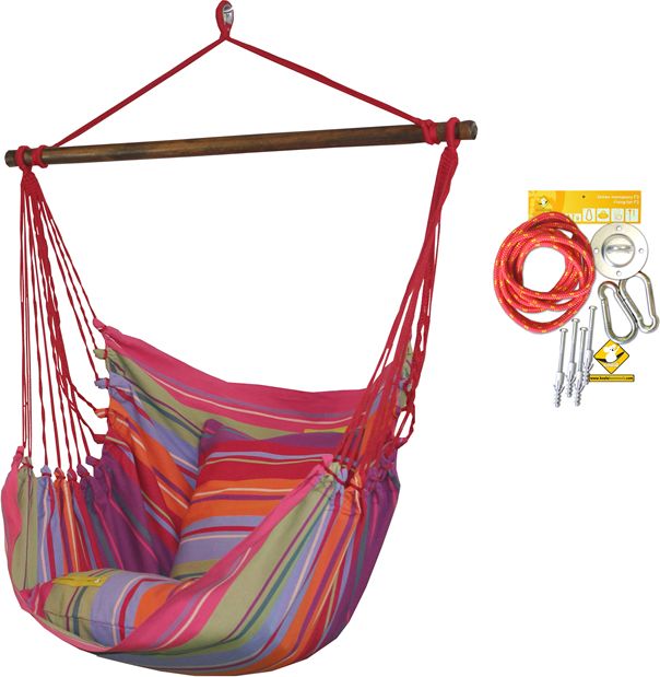 Koala Leżak hamakowy HCXL z zestawem montażowym, tęczowy zhcxl239-koala/fix/ch1