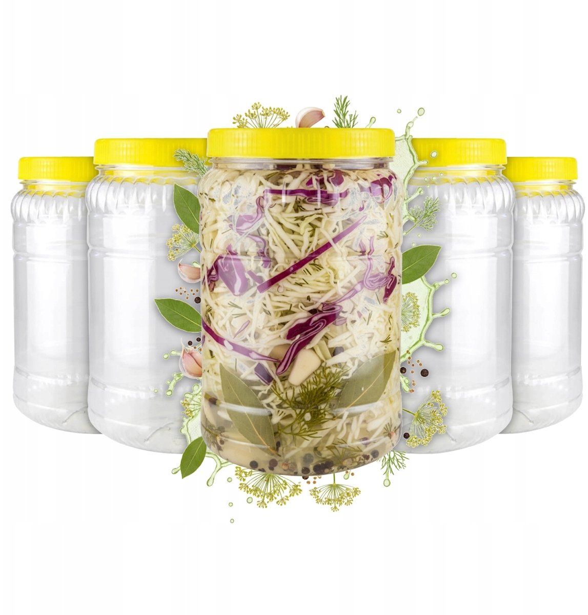 5x Słoik Plastikowy 3L PET pojemnik na Żywność Miód Nalewki Sypkie Produkty